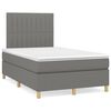 vidaXL Cama box spring c/ colch&atilde;o e LED 120x190 cm tecido cinza-escuro