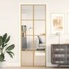 vidaXL Porta interior 83x201,5 cm vidro temperado e alum&iacute;nio dourado