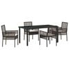 vidaXL Conjunto de Jantar para Jardim 5 pcs Castanho vime PE