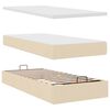 vidaXL Estrutura de cama otomana com creme de colch&atilde;o 80x200cm tecido