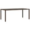 vidaXL 9pcs conjunto jantar jardim c/almofad&otilde;es vime PE/vidro castanho