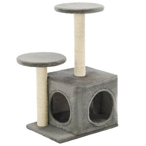 vidaXL &Aacute;rvore para gatos c/postes arranhadores sisal 60 cm cinzento