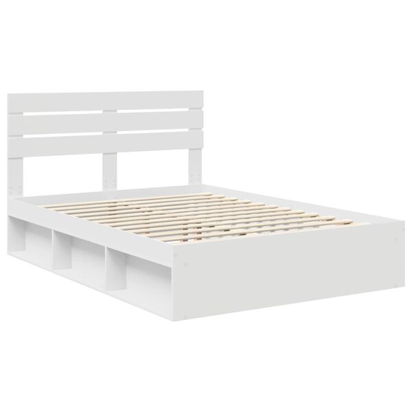 vidaXL Estrutura da Cama com cabeceira Branco 150 x 200 cm