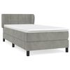 vidaXL Cama com molas/colch&atilde;o 80x200 cm veludo cinza-claro