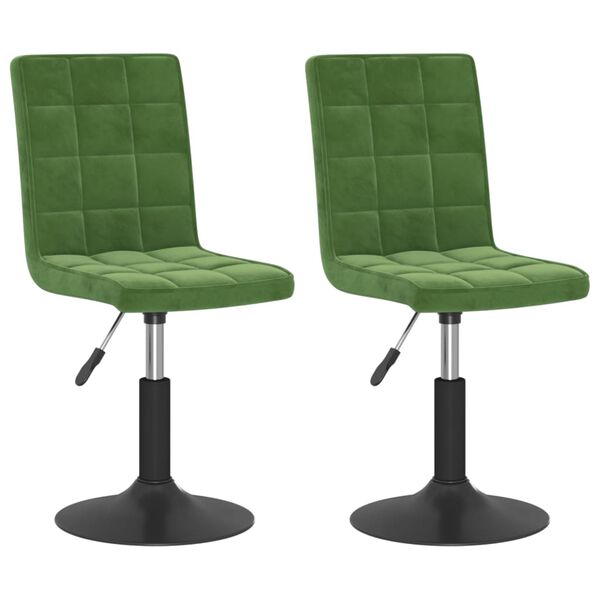 vidaXL Cadeiras de jantar giratorias 2 pcs veludo verde-escuro