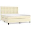 vidaXL Cama com molas/colch&atilde;o 180x200 cm couro artificial cor creme