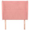 vidaXL Cabeceira cama c/ abas veludo 103x23x118/128 cm rosa