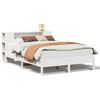 vidaXL Cama com estante sem colch&atilde;o 140x200 cm pinho maci&ccedil;o branco