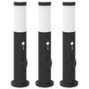 vidaXL Lumin&aacute;rias de balizador com sensor e tomada, 3 pe&ccedil;as, 50 cm, a&ccedil;o inoxid&aacute;vel, IP44