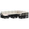 vidaXL Conjunto de Sof&aacute; de Jardim 11 unid. Preto e Branco Creme