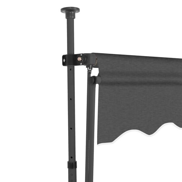 vidaXL Toldo retrátil manual com LED 300 cm antracite