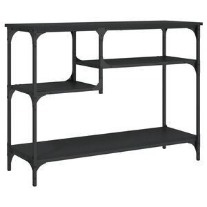 vidaXL Mesa consola c/ prateleiras 100x35x75 cm preto