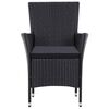 vidaXL 7 pcs conjunto de jantar para exterior vime PE preto