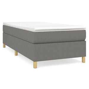 vidaXL Estrutura de cama com molas 90x200 cm tecido cinzento-escuro