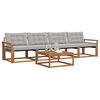 vidaXL Conjunto de Sof&aacute;s para Exterior 5 pcs Cinza Natural e Claro