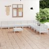 vidaXL 10 pcs conjunto lounge de jardim pinho maciço branco