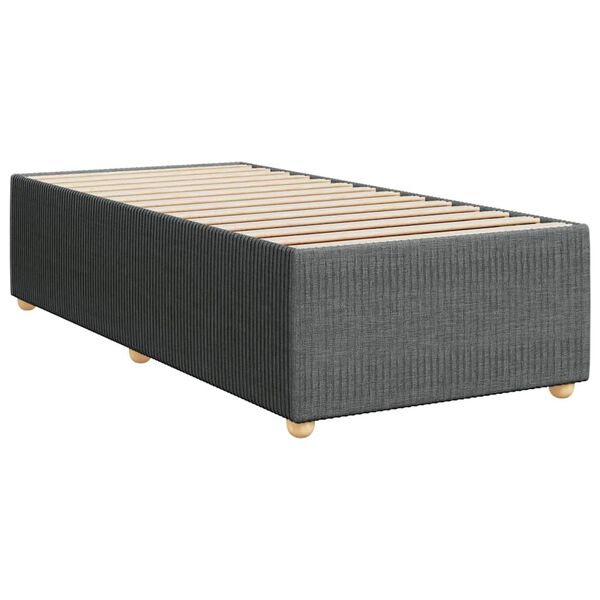 vidaXL Estrutura de cama sem colch&atilde;o 100x200 cm tecido cinzento-escuro