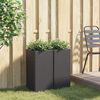 vidaXL Vaso/floreira de jardim 2 pcs 30x30x60 cm vime PE preto
