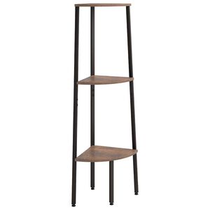 vidaXL Estante canto 3 prat. 45,5x31,5x120 cm castanho-escuro/preto