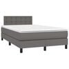 vidaXL Cama boxspring com colch&atilde;o 120x190 cm couro artificial cinzento