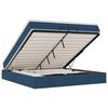 vidaXL Estrutura de cama otomana com colch&otilde;es 200x200cm tecido azul