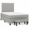 vidaXL Cama boxspring com colch&atilde;o 120x190 cm tecido cinzento-claro