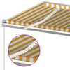 vidaXL Toldo autom. LED e sensor de vento 5x3 m amarelo e branco