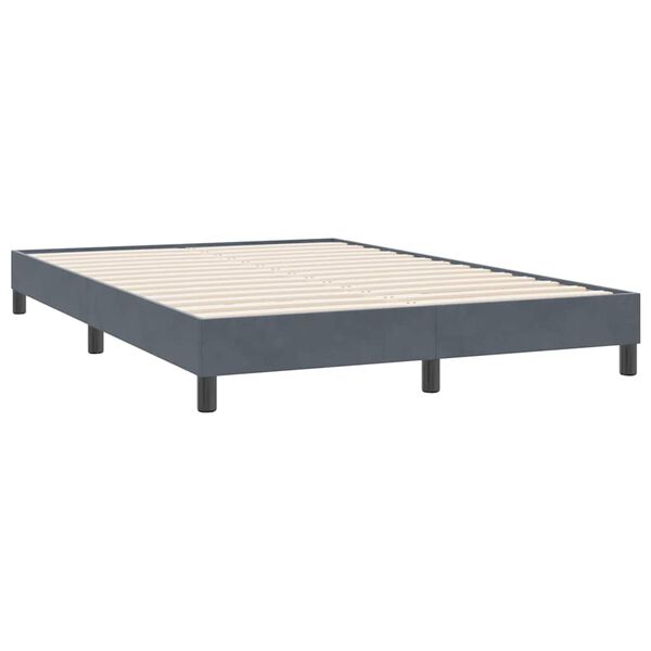 vidaXL Estrutura de cama sem colch&atilde;o 160x220 cm veludo cinza escuro