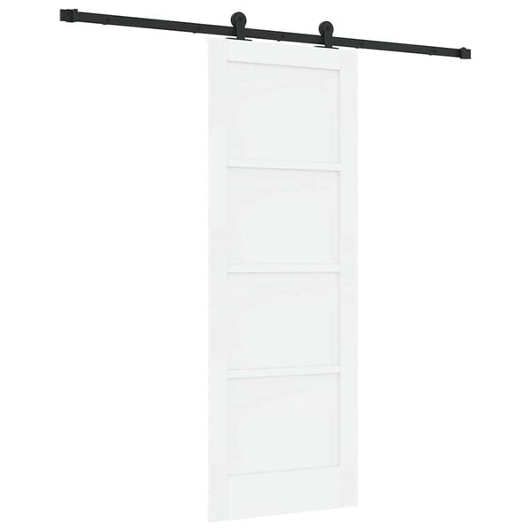vidaXL Porta Deslizante Branco e Preto 73,5 x 198,5 cm
