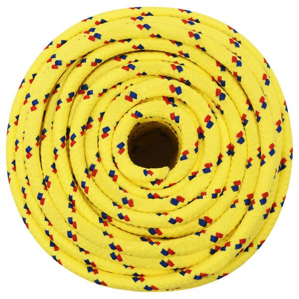 vidaXL Corda de barco 12 mm 50 m polipropileno amarelo