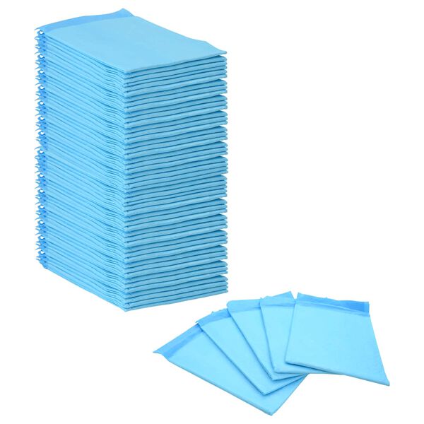 vidaXL Pad de Treinamento para Pets 50 pcs Azul e Branco 60 x 60 cm