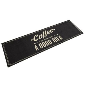 vidaXL Tapete de cozinha lav&aacute;vel 45x150 cm veludo texto caf&eacute;
