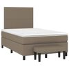 vidaXL Cama boxspring c/ colch&atilde;o 120x190cm tecido castanho-acinzentado