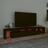 vidaXL M&oacute;vel de TV com luzes LED 230x36,5x40 cm preto