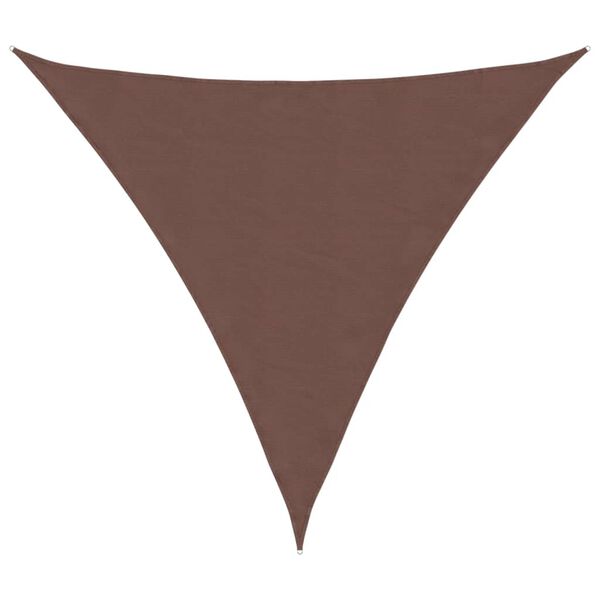 vidaXL Para-sol estilo vela tecido oxford triangular 4x4x4 m castanho