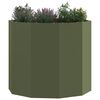 vidaXL Floreira Verde Oliva 60 x 60 x 50 cm A&ccedil;o