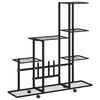 vidaXL Suporte de vasos c/ rodas 94,5x25x92,5 cm metal preto