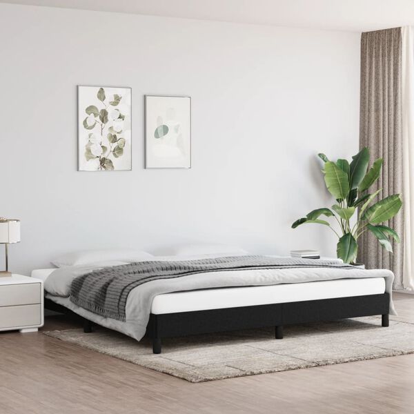 vidaXL Estrutura de cama sem colchão 200x200 cm tecido preto