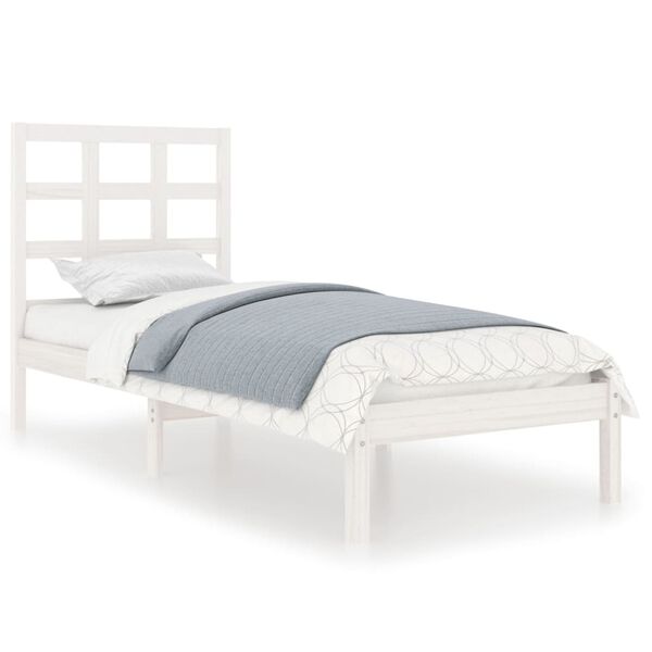 vidaXL Estrutura de cama 100x200 cm madeira maci&ccedil;a branco