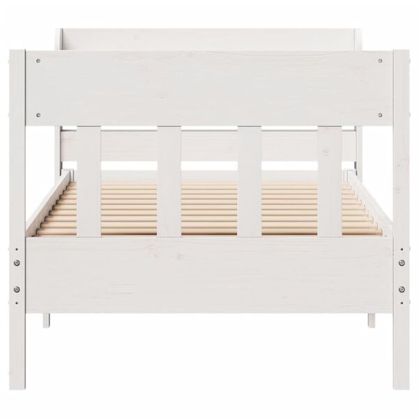 vidaXL Cama sem colch&atilde;o 90x200 cm madeira de pinho maci&ccedil;a branco