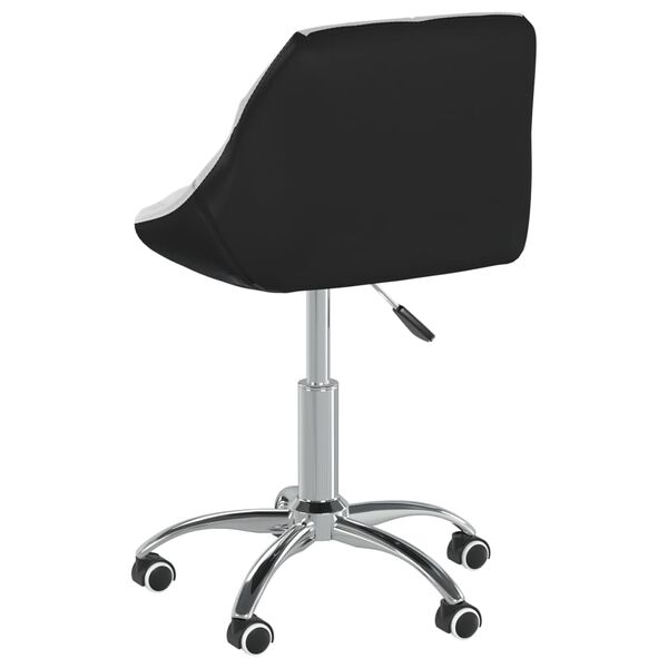 vidaXL Cadeira de jantar girat&oacute;ria couro artificial branco e preto