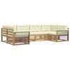 vidaXL Conjunto de Sof&aacute;s para Exterior 6 pcs Branco e Creme