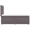 vidaXL Cama com molas/colchão 90x200 cm couro artificial cinzento