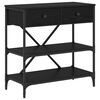 vidaXL Aparador com gaveta Carvalho Preto 75 x 34,5 x 75 cm madeira