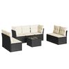 vidaXL 8 pcs conjunto sof&aacute;s de jardim com almofad&otilde;es vime PE preto