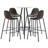 vidaXL 5 pcs conjunto de bar tecido cinzento-escuro