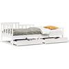 vidaXL Sof&aacute;-cama c/ gavetas 90x200cm madeira de pinho maci&ccedil;a branco