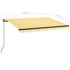 vidaXL Toldo retr&aacute;til manual 350x250 cm amarelo e branco