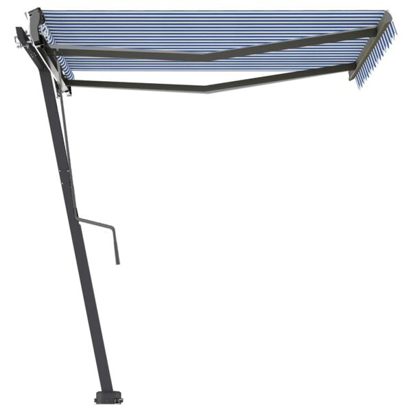 vidaXL Toldo autom&aacute;tico independente 350x250 cm azul e branco