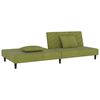vidaXL Sof&aacute;-cama 2 lugares com duas almofadas veludo verde-claro